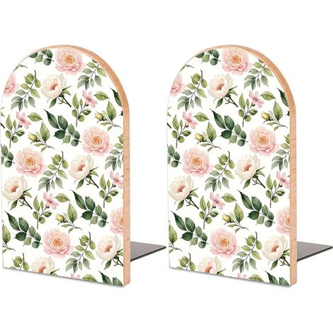 Serre-Livres Bois Fleurs et Roses Décoratif (1/5)