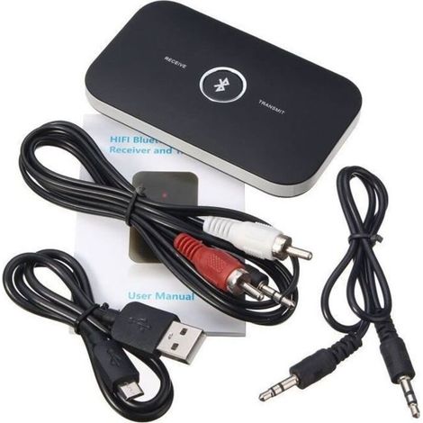 HIFI sans fil Bluetooth 2 in1 audio émetteur récepteur 3.5MM adaptateur de musique RCA
