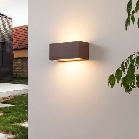 [NEUWERTIG] B-Ware Lucande Eckige Außenwandleuchte Bente Rostfarben Gartenleuchte Terrassenleuc314