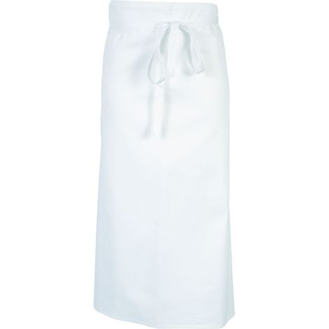 Tablier de cuisine sans poche Robur Porto 100% coton Blanc Unique.