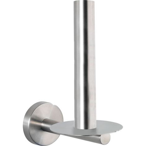 WENKO Porte-papier toilette mural acier inox Bosio mat 8x18x12,5 cm rangement WC design moderne salle de bain pratique (1/5)