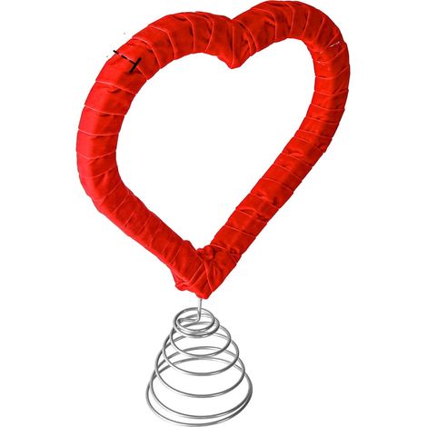 Décoration En Forme De Cœur Pour Sommet D'Arbre - Pour Noël Saint Valentin Mariage Fête Maison - 1 Pièce (1/5)