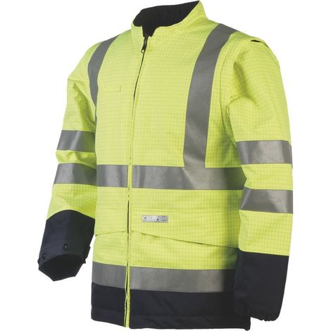 Blouson ignifugé Oregon - Jaune fluo/Marine- taille L - Sioen