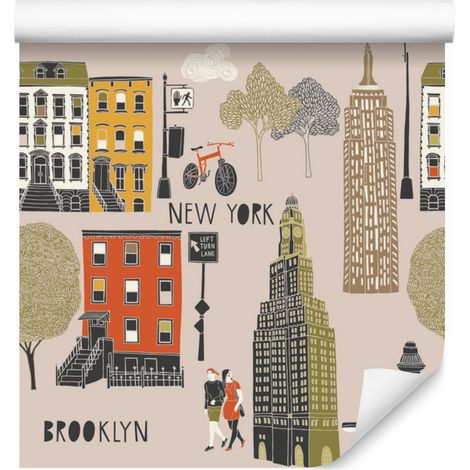 Papel pintado decorativo con estampado para salón y dormitorio, 50x1000 cm. (1/5)