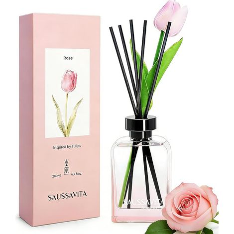 Diffuseur de Parfum Roses Romantiques Maison avec Bâtonnets Decoration pour Chambre Salon Salle de Bain Bureau (1/5)