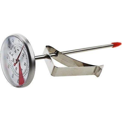 Thermomètre alimentaire en acier inoxydable, thermomètre de cuisson avec clip, thermomètre à lait, argent-AquaForge