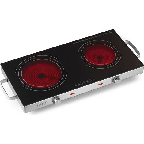Kitchenchef – Réchaud vitrocéramique 2 foyers 64cm – Puissance 2800W – KCPPV2800