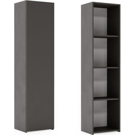 Libreria chiusa LONI 160x40 cm grigia con anta e ripiani interni (1/5)