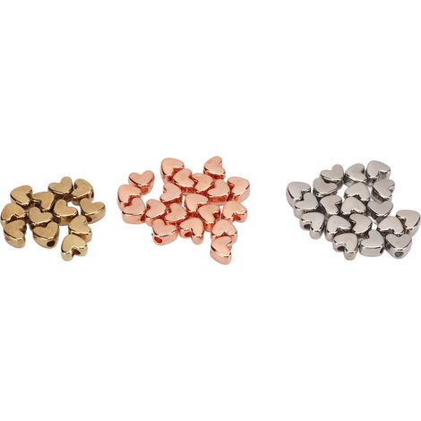50Pcs Heart Beads Heart Shaped Exquisite Colors Glossy Surface Durable Plastic Wide Application Jewelry Beads for DIY (1/5)