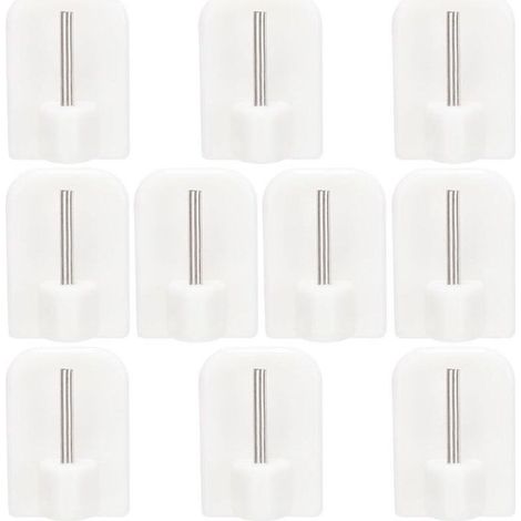 10 Pezzi di Ganci Adesivi per Uncinetto, Supporti per Astine, Astina Senza Foratura Ganci Adesivi per Barre delle Tende (1/4)