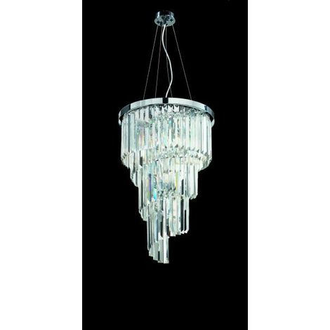 SOSPENSIONE ALEXANDER PICCOLA D.40CM 7 LUCI ATTACCO E14 CROMO E CRISTALLO MOLATO