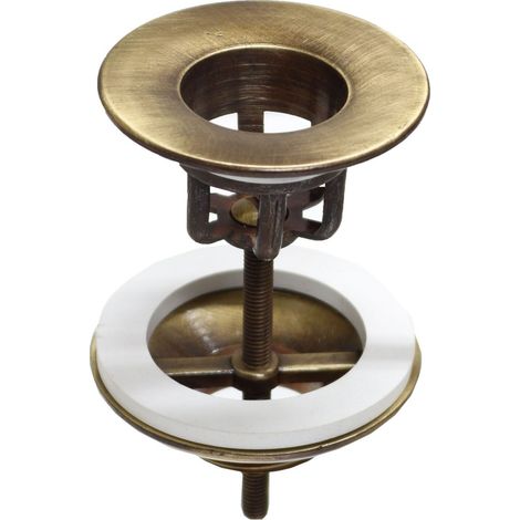 Fonderia Bongiovanni – Drain 1'' mâle laiton pour baignoire balcon – Finition bruni – Matériau robuste pour extérieur – Raccord 1'' pour installation facile