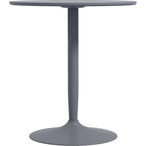 Runder Tisch für 2 Personen, graue Tischplatte, Stahlgestell, 70 x 70 x 75 cm, Esszimmer