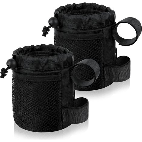 2PCS Porte-Bouteille de Vélo, Porte Bidon Velo avec Sac en Filet Porte Gourde Velo Bouteilles D'eau pour Vélo Porte-Gobelet Velo Léger Étanche Porte pour Vélo de Route,VTT, Fauteuils Roulant (1/5)