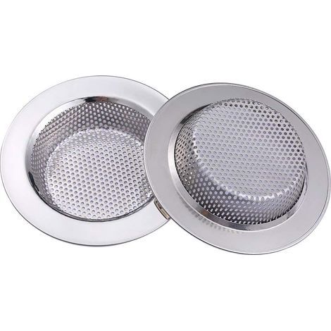 2pcs crépine d'évier de cuisine, crépine d'évier en acier inoxydable, crépine d'évier de baignoire en métal pour cuisine de salle de bain 11,3 cm / 4,45 "de diamètre (1/5)