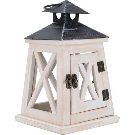 Lanterne suspendue vintage en bois, porte-bougie, ornement décoratif d'intérieur ou d'extérieur