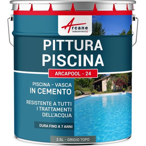 Vernici impermeabilizzanti per piscine - ARCAPOOL - 24 - 10 L Grigio Topo - RAL 7005 - ARCANE INDUSTRIES
