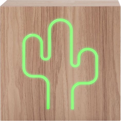 Enceinte Bluetooth - BIGBEN INTERACTIVE - Neon Cactus - Bois - Taille L - 15W (1/3)