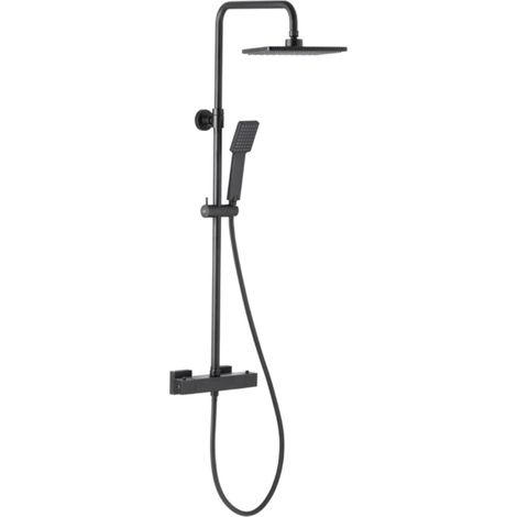 KFA Logon Ensemble de douche noir mat thermostatique