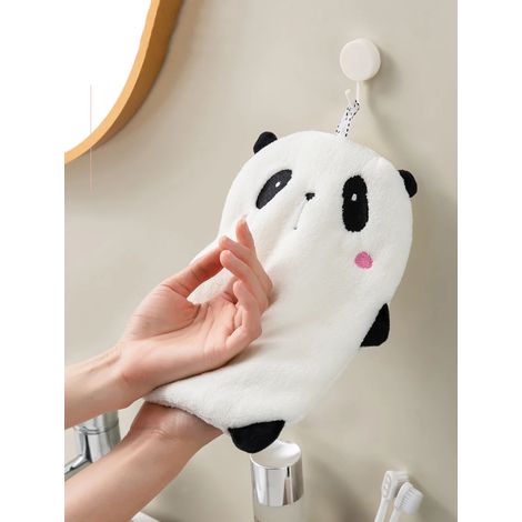 Dessin animé Animal essuie-mains Panda Koala enfant serviettes éponge maison absorbant torchon cuisine salle de bain chiffon avec boucles suspendues Panda