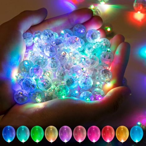 LED Balloon Lumière, 100 PCS LED Ballons Lampes Lumineuses, Boule Mini Rond Ballons LED Lumière, pour Décoration Mariage, F (1/4)