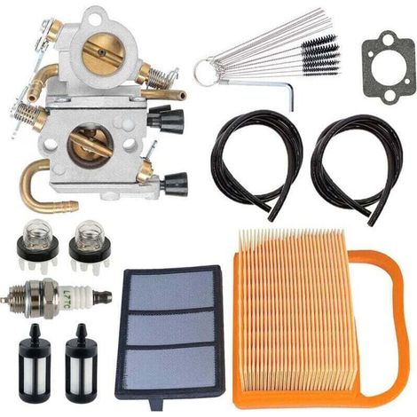 Carburador de repuesto para motosierras de hormigón STIHL TS410, TS410Z, TS420, TS420Z – compatible con C1Q-S118, incluye filtro de aire, manguera y bujía.