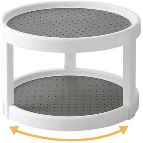 Plateau tournant epices, Placard Étagère à Épices, 2 étages Porte Épice Rotative Étagère à Épice Support de Stockage, pour Cuisine, Réfrigérateur, Congélateur, Armoire Et Comptoirs, épicesEtagère à ép (1/5)