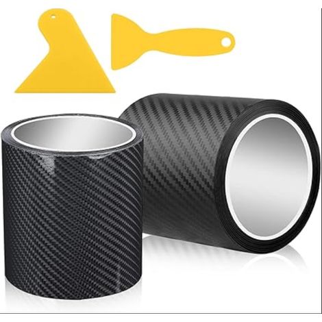 Film Protection Carbone pour Voiture - 10 cm x 3 m - Autocollant pour Seuil de Porte (1/5)