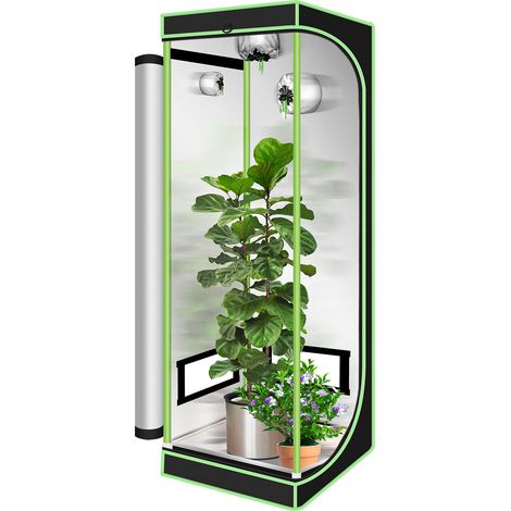 Randaco Growbox Serra Tenda per la coltivazione di piante da interno Tenda per la coltivazione Armadio per la coltivazione Camera oscura Propagatore Armadio per la coltivazione, 60x60x180 cm
