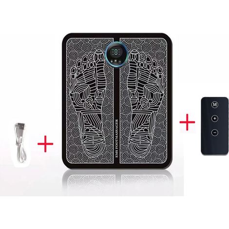 Appareil de massage électrique des pieds EMS, plaque de stimulation musculaire, 8 modes, 19 niveaux d'intensité, léger et pliable, réduit la pression sur les pieds 04869-AquaForge
