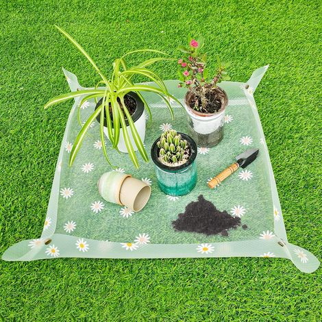 Blumentopfmatte, Gartenmatte, wasserdichte Gartenmatte, Pflanzmatte, faltbare Pflanzentopfmatte, für Garten, Eintopfen, Sukkulenten, 50 x 50 cm