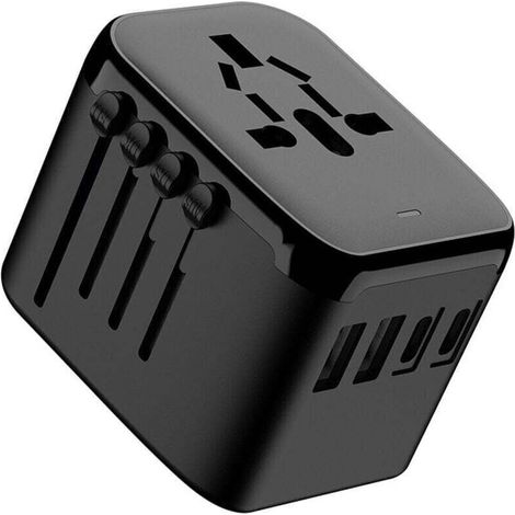 Adaptateur de voyage universel dans le monde entier avec PD20W, 2 USB, 2 USB C et 1 prise AC, adaptateur de prise international, pour l\'Allemagne, les tats-Unis, l\'Angleterre, la (1/4)