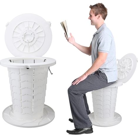 WC portatile, WC retrattile, regolabile in altezza su 7 livelli, pieghevole, ideale per viaggi, campeggio, attività all'aperto e al chiuso, per adulti e bambini, portata massima 150 kg (330,7 libbre), (1/4)