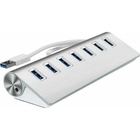 KZQ Aluminum USB 3.0 Hub, 7 Super Speed USB 3.0 Data Ports, Compatible with Windows PCs and Laptops (1/4)
