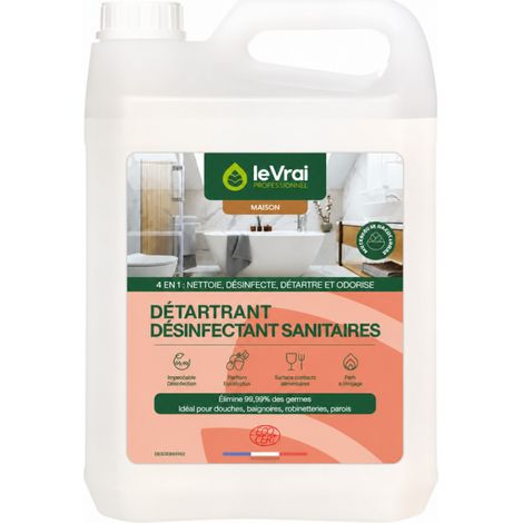 Détartrant Sanitaire Le Vrai 5l Nettoyage, Détartrage Et Désinfection Puissante - Générique