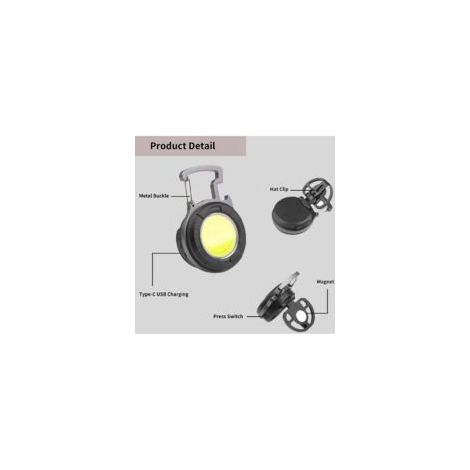 Mini LED Lampe de Poche COB Lampe de Travail Portable Petites Porte-clés Lampes de Poche étanches Baladeuse Led Rechargeable Ouvre-bouteille pour Camping Éclairage d'urgence Atelier - Crezuo