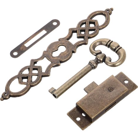 de porte en métal antique Tofficu serrure mécanique avec clé