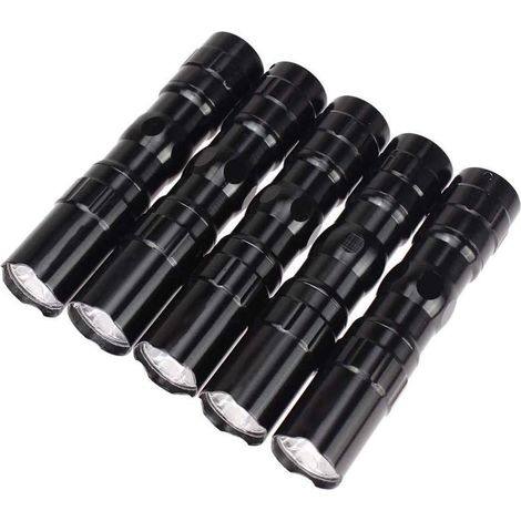 Lot de 5 lampes poche ultra petites 3 W étanches et lumineuses (1/2)