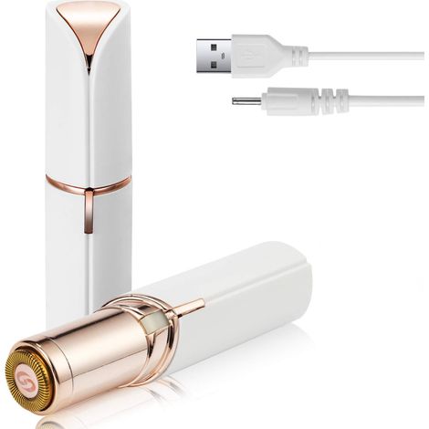 Épilateur facial rechargeable USB, tondeuse sans douleur, étanche IPX6, lumière LED, (pour joues, menton, lèvre, bras)