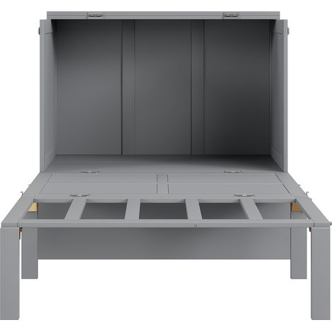 Cama abatible vertical 90 x 200 cm con somier gris (1/5)