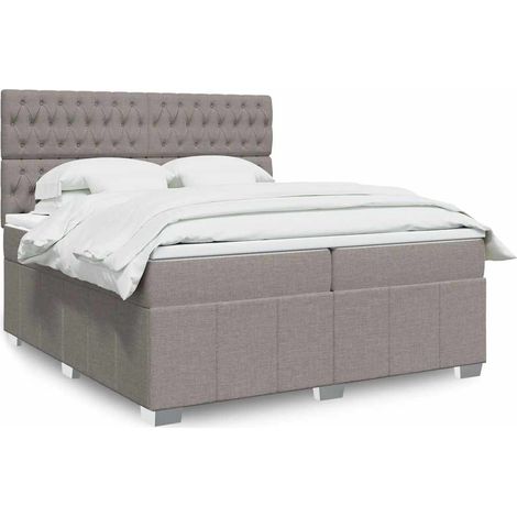 Boxspringbett mit Matratze Taupe 200x200 cm Stoff (1/5)