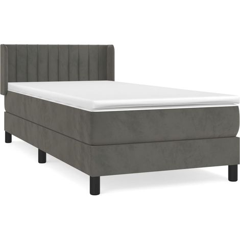 Maison Exclusive - Cama box spring con colchón terciopelo gris os (1/5)