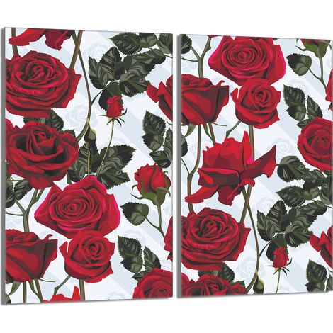 Protector de cristal para estufa 2x30x52 Rosas (1/5)