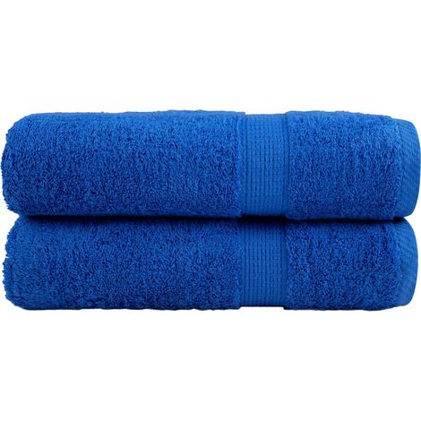 Serviettes de qualité supérieure SOLUND, lot de 2, bleues, 50 x 100 cm, 600 g/m²