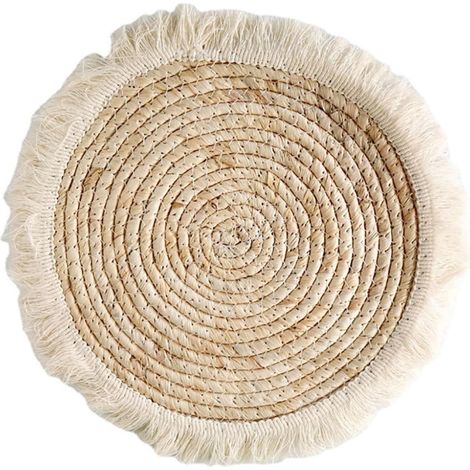 Sets De Table Ronds en Herbe Naturelle Set De Table De Style Campagnard Vintage Tapis De Table De Ferme pour Décor De Cuisine À Manger,1 PCS,20 Cm (7,8 Pouces)'1pcs 20cm(7.8in)'1pcs'20cm(7.8in)