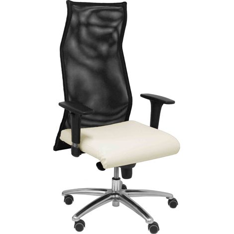 Sillon Albacete malla similpiel crema