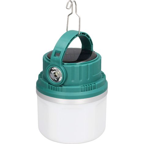 Ampoule solaire LED portable à double mode (6 niveaux de luminosité) - Verte - Idéale pour le camping et les situations d'urgence (1/5)