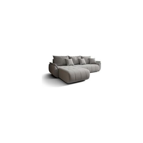 Canapé d’angle velours chenille convertible avec coffre NOVA angle gauche-Beige foncé-angle gauche (1/5)