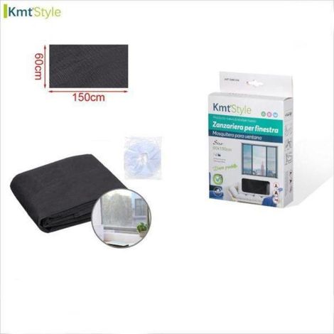 tela mosquitera negra facil instalacion 60x150 cms para ventana kmtstyle