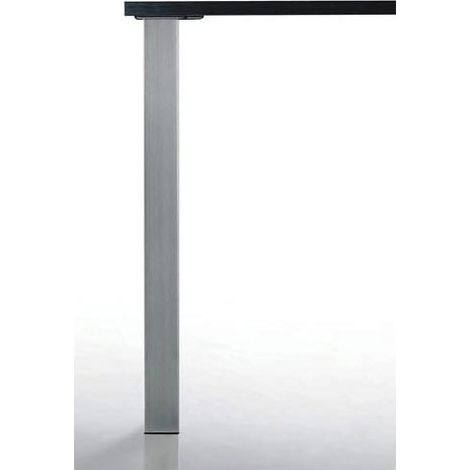 Pied de table carré quadra - 60 x 60 mm - Décor : Aspect inox brossé - Hauteur : 870 mm - CAMAR (1/3)